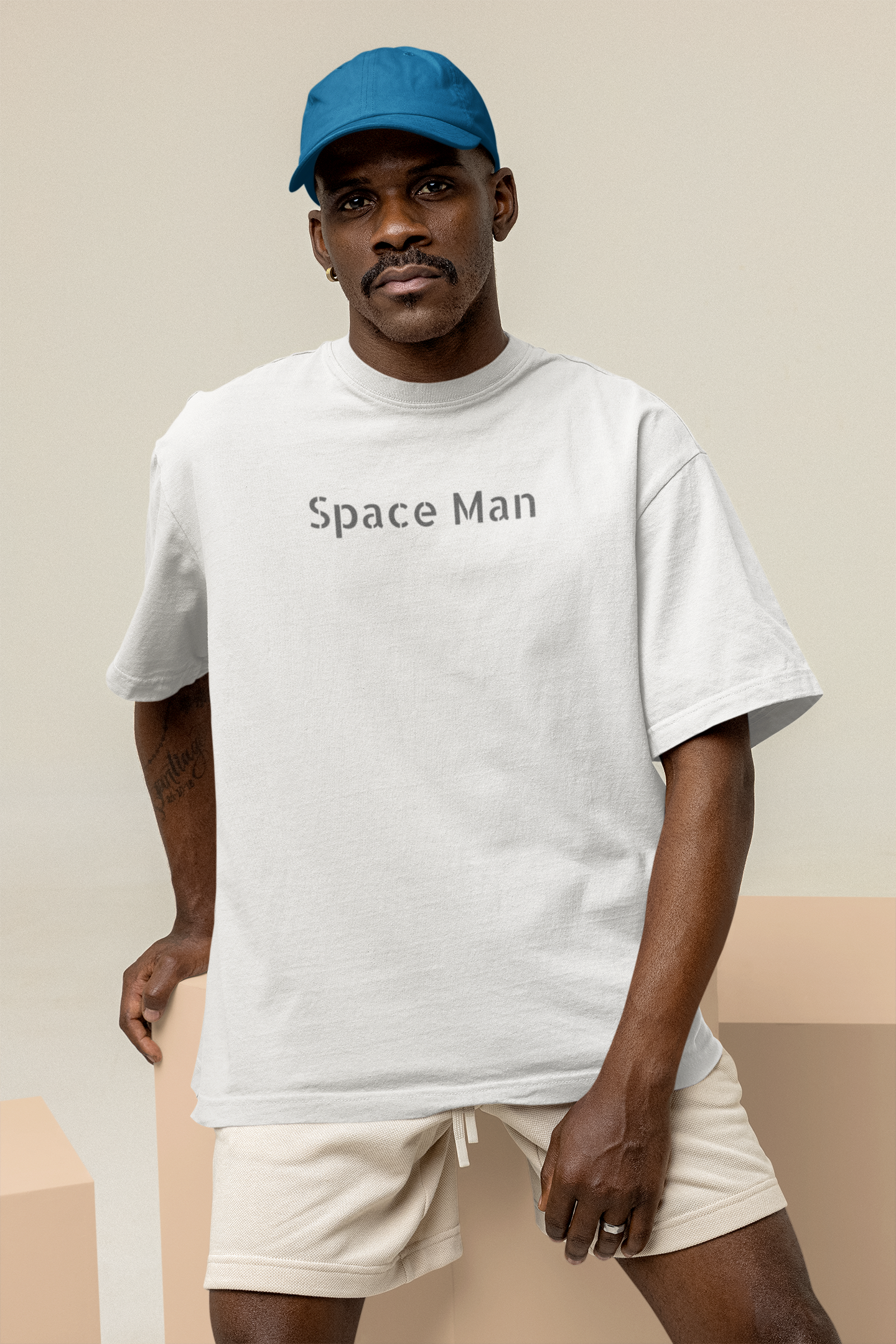 Oversized T-Shirt | Space Man | White |