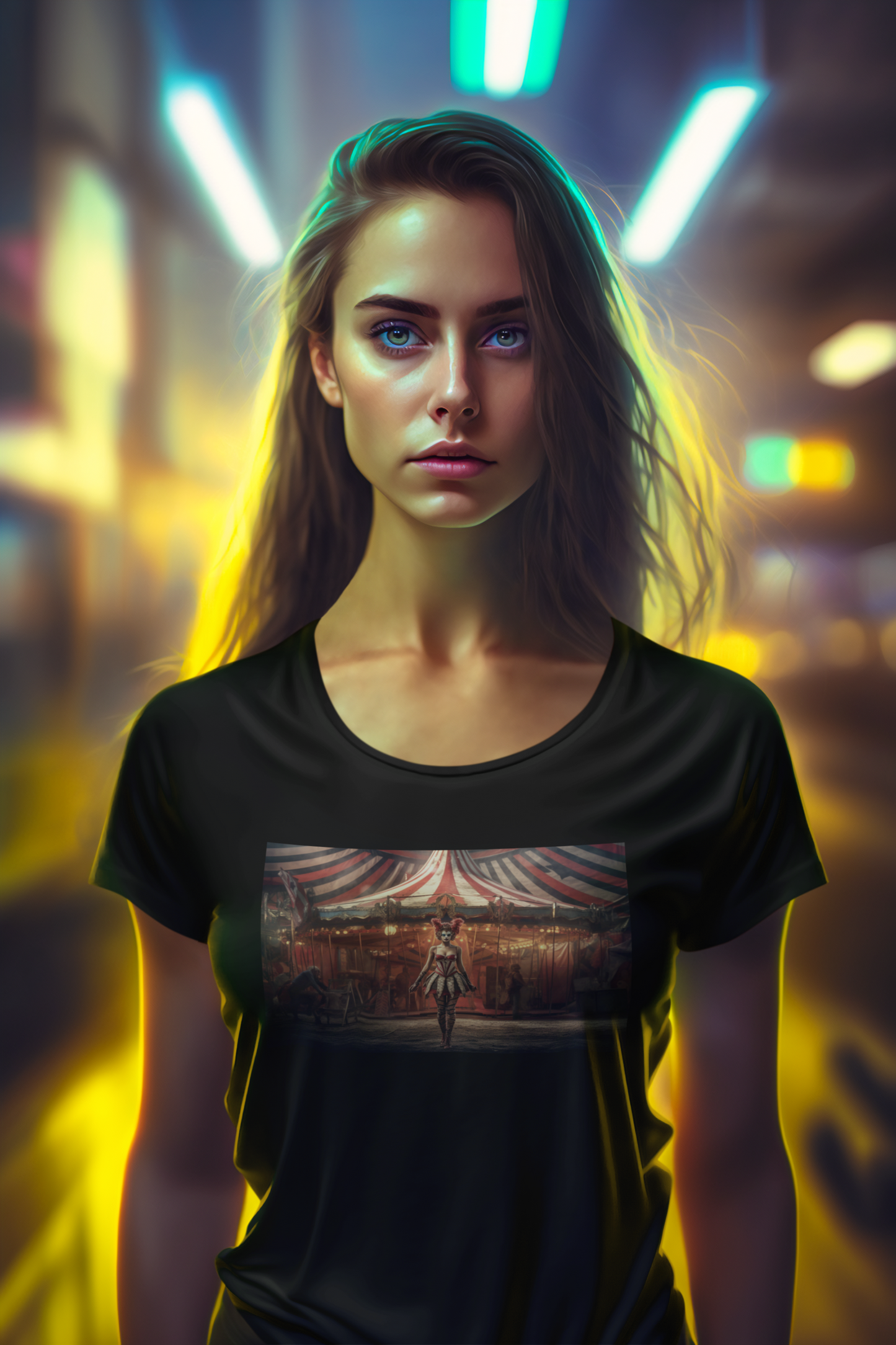 Women's Round Neck T-shirt | Black |