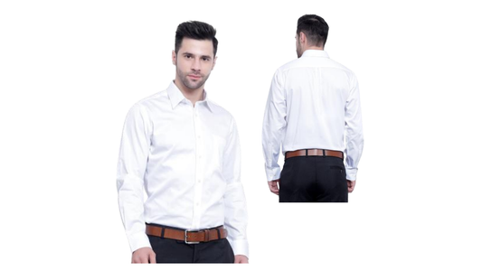 SATIN Men's Formal Shirt- WHITE- ARISH2051