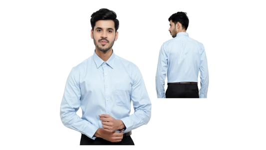 Cotton Men's Formal Shirt- Light Blue- ARISH2061