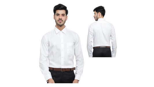 Cotton Men's Formal Shirt- White - ARISHW3001