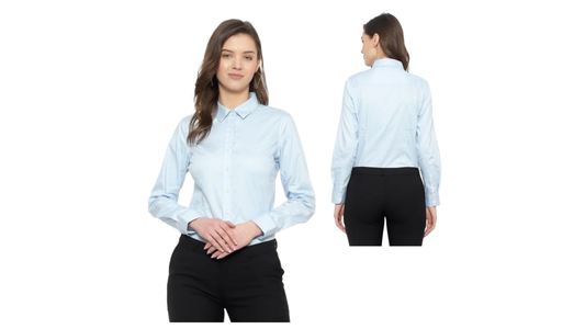 Cotton Women's Formal Shirt- Easy Light Blue - ARISH9052A