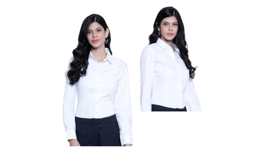 Cotton Women's Formal Shirt- White - ARISH2091