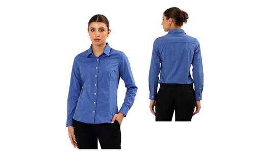 Filafil Women's Formal Shirt- Blue - ARISH4447